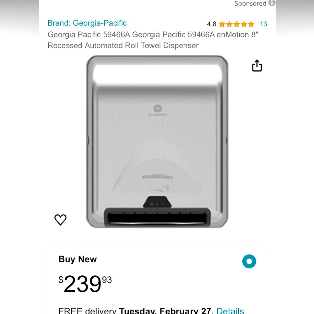 NIB Commercial automatic paper towel dispenser